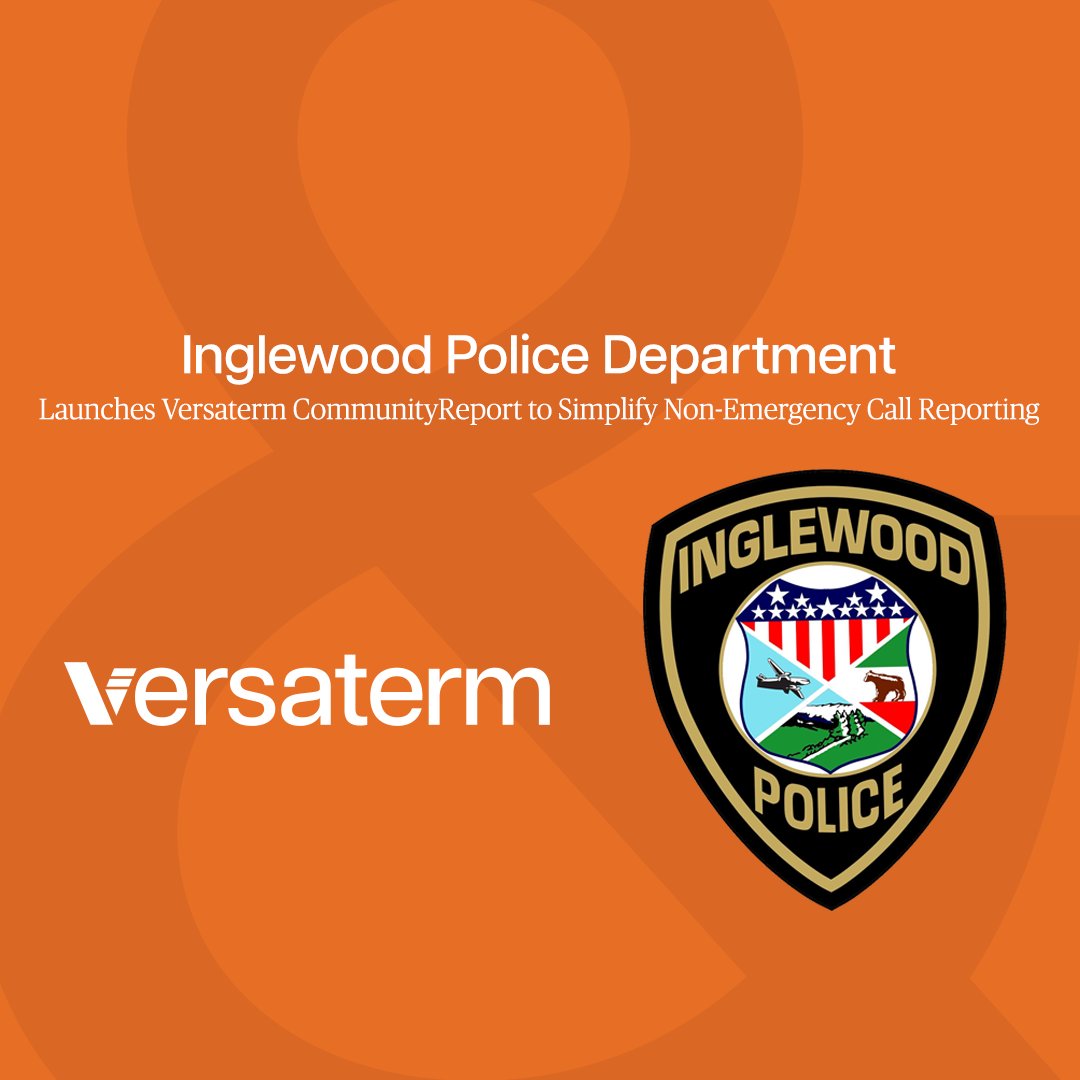 Versaterm (@versaterminc) on Twitter photo Congrats to <a href="/Inglewood_PD/">Inglewood Police</a> for launching Versaterm CommunityReport to help simplify non-emergency call reporting. We look forward to seeing how the agency will use the solution to support greater community engagement. #AI #publicsafety Congrats to <a href="/Inglewood_PD/">Inglewood Police</a> for launching Versaterm CommunityReport to help simplify non-emergency call reporting. We look forward to seeing how the agency will use the solution to support greater community engagement. #AI #publicsafety