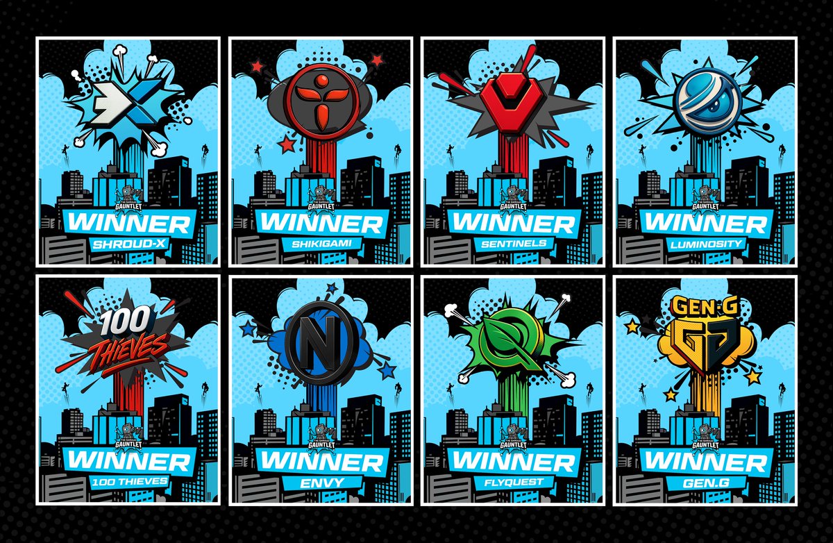 The Shroud Gauntlet – all 8 pro team comic-style winner posters side by side! Which team's victory concept stands out to you the most?

Explore the full project now on Behance!
🔗behance.net/gallery/226149…

#SpiderStudio #HouseOfSpider