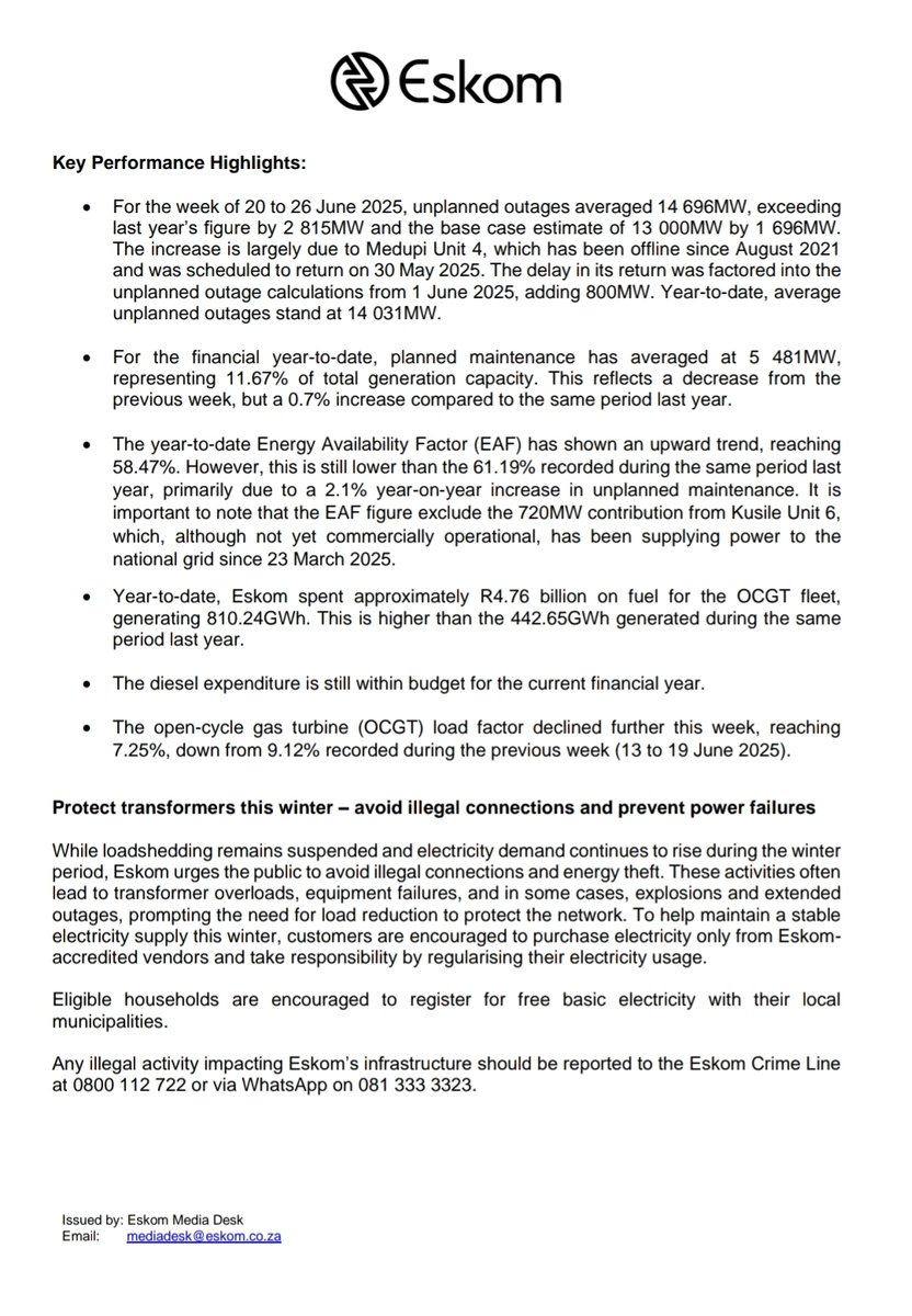 Eskom Hld SOC Ltd tweet media