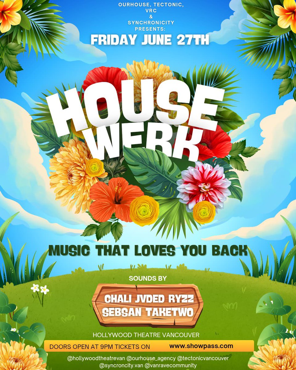 🪩 HOUSEWERK Debuts Tonight Friday June 27 At Hollywood Theatre With An Evening Dedicated To Vancouver’s Next Gen Of House Music DJs! 🪩

🍿 Advance Tickets Available Via hollywoodtheatre.ca/events/housewe… 🍿