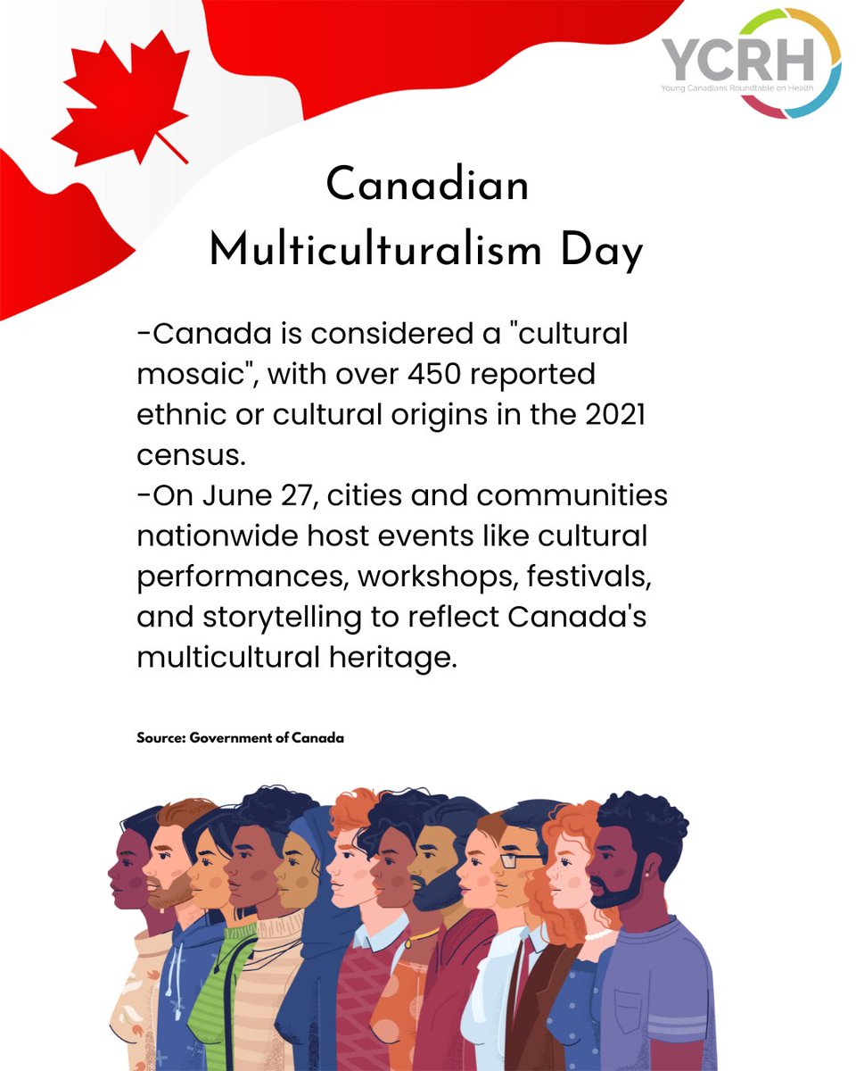 THEYCRH's tweet photo. From coast to coast to coast, let’s celebrate the cultures, languages, and traditions that make Canada unique. 🌍🎉 

#MulticulturalismDay #CelebrateDiversity https://t.co/PRrn7G5Kvx
