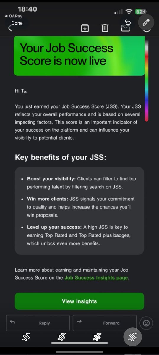 _iamDAM's tweet image. Congrats to me! 🎉 Just hit 100% Job Success Score on Upwork and earned the Rising Talent badge! Hard work pays off, feeling proud and excited for more opportunities! 🚀 #Upwork #JobSuccess #RisingTalent