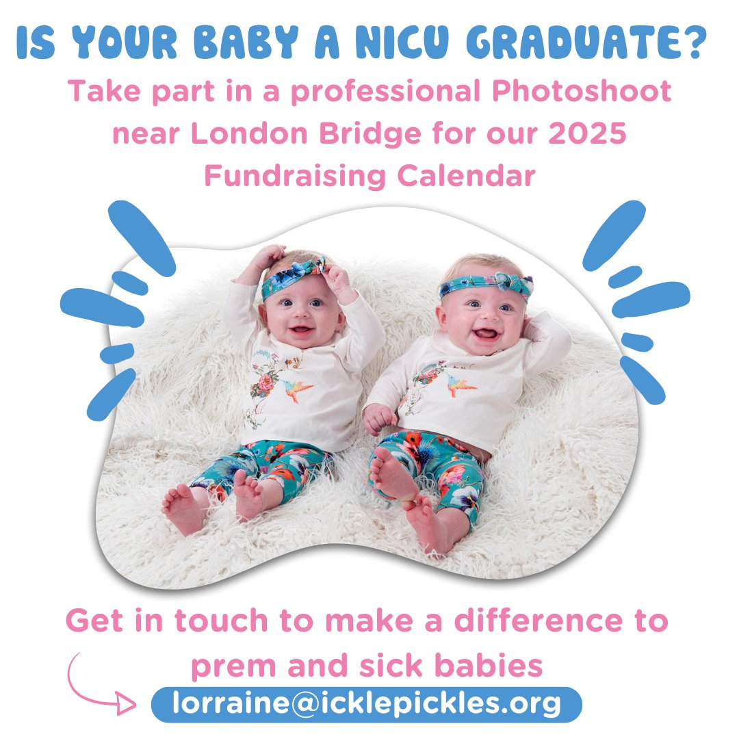 IcklePickles's tweet image. Calling all #London #NICUParents! 📸
Celebrate your baby and support a great cause. 💖
Photoshoot location: 3 More London Pl, SE1 2AQ
Dates available throughout August
Pre-order two 2025 calendars for £15 each to secure your spot.
📧 lorraine@icklepickles.org to book!