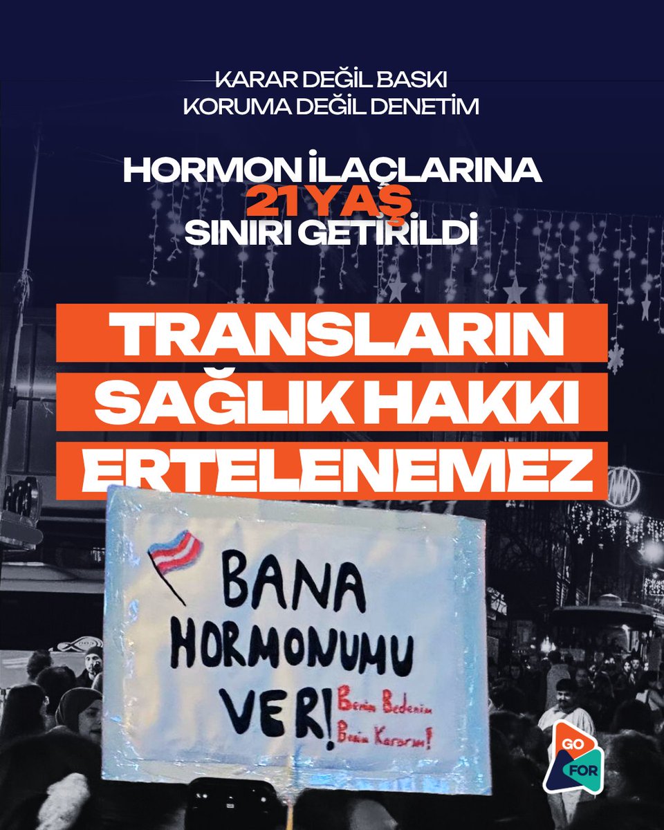 🔴 Genç transların sağlığı ve kararı hedefte!

Sağlık Bakanlığı’nın 25 Haziran’da valiliklere gönderdiği yazıyla transların hormon ilaçlarına erişimi 21 yaş sınırına çekildi. 20 Kasım 2024’te de hormon ilaçlarının bir kısmı için reçete zorunluluğu getirilmişti.

Bu yeni