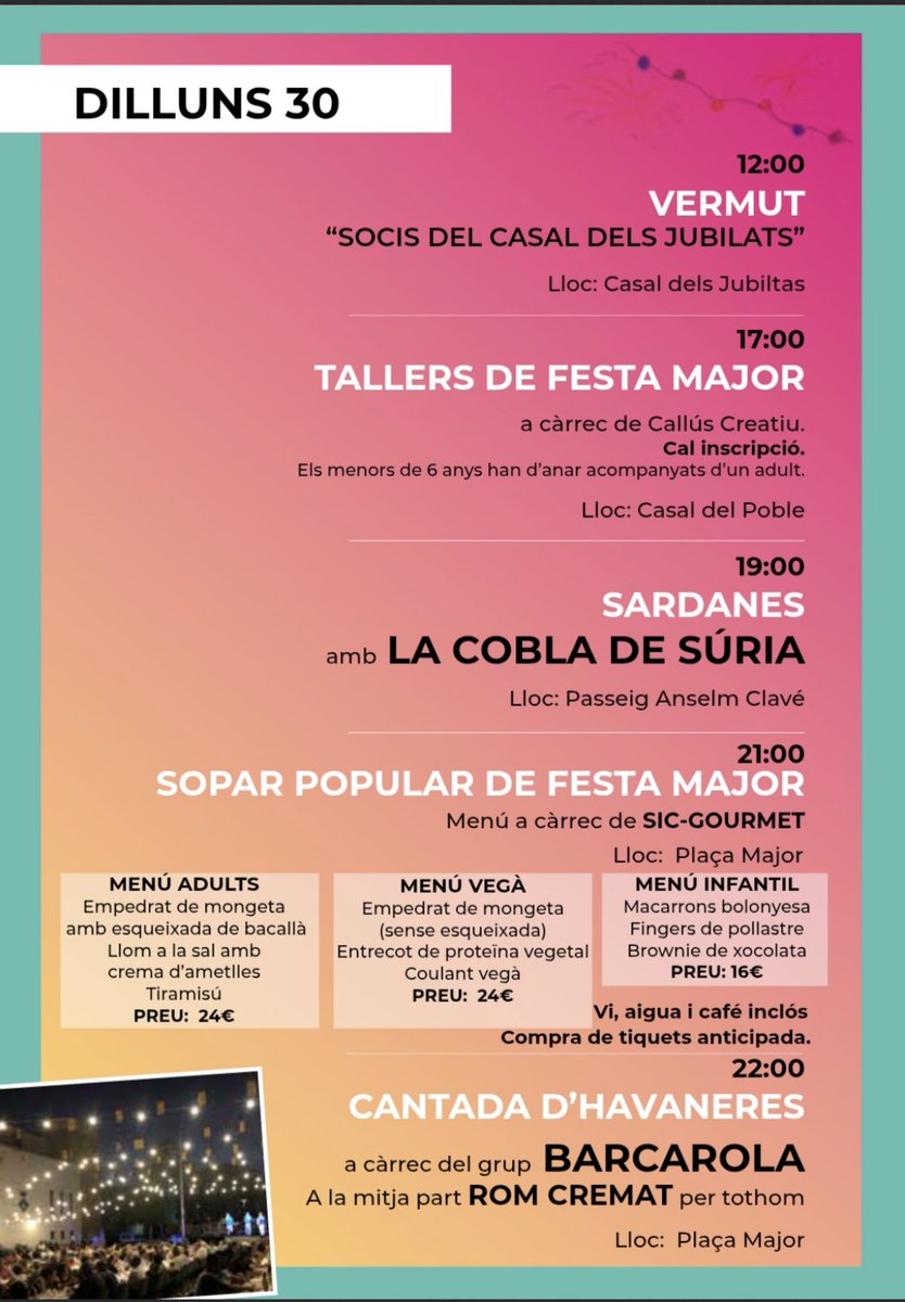 angelsbarcarola's tweet image. Properes cantades de Barcarola Havaneres:
Osor - La Selva - 29/6/25 a les 18:30h, Arbreda del costat de la Piscina. FM St. Pere
Callús - Osona - 30/6/25 a les 22h a la Plaça Major. Festa Major&apos;25
Us apunteu?
#osor #la_selva #girona #barcarola_havaneres #callus #osona #festa_major