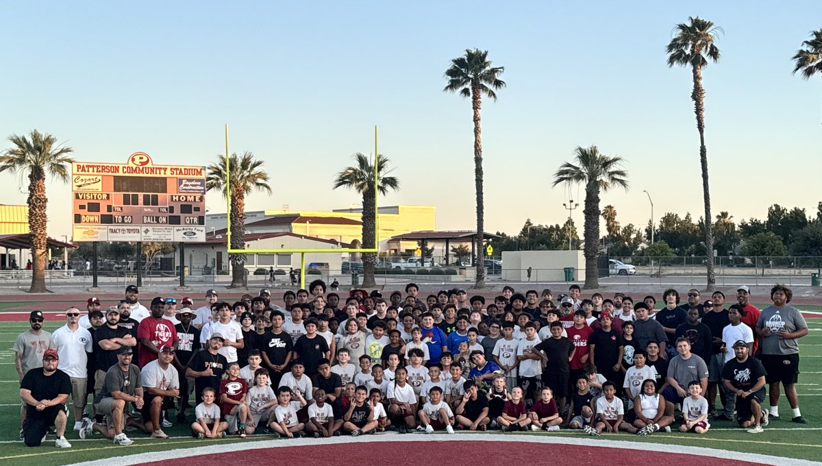 What a great way to cap off our Summer Session with our “We Are Patterson” Youth Camp! 

Amazing turnout and a great job by all of our HS leaders who mentored and ran all the drills. 

#WeArePatterson
#FootballTown