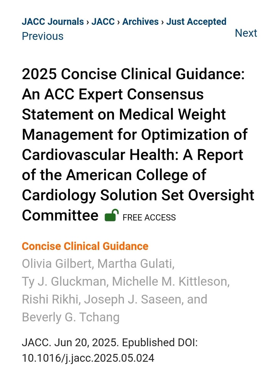 It's official:

The American College of Cardiology has endorsed the view that treating obesity is a form of cardiovascular risk prevention.

They recommend using GLP-1RAs.