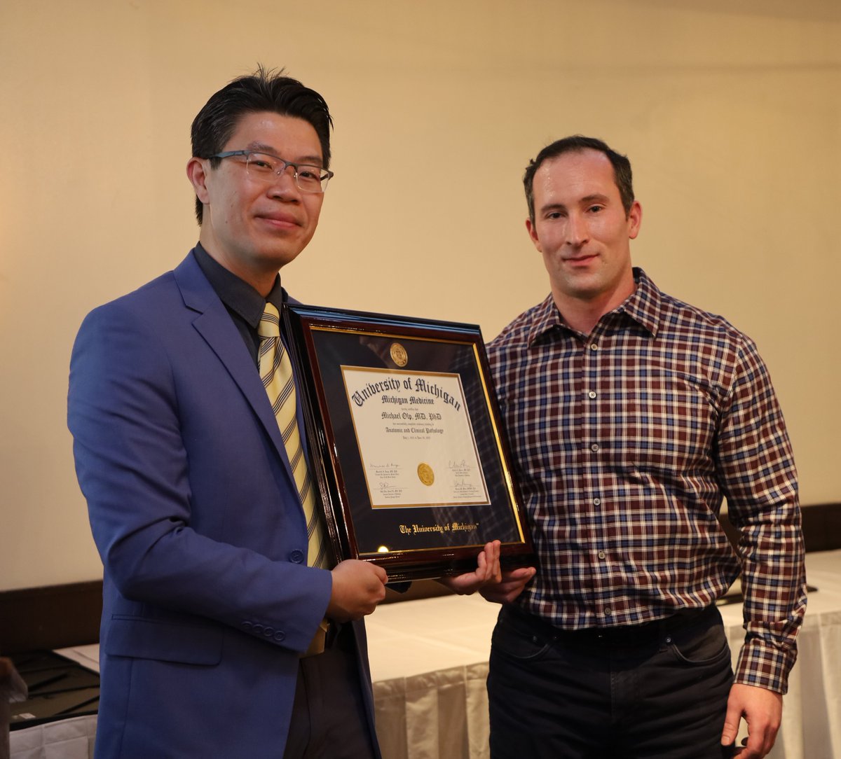 UMichPath's tweet image. Earlier this month, we celebrated our graduating residents, fellows, and clinical instructors at Weber’s Inn. Their dedication to becoming leaders in pathology inspires us every day. Congratulations to all! michmed.org/mDxn5