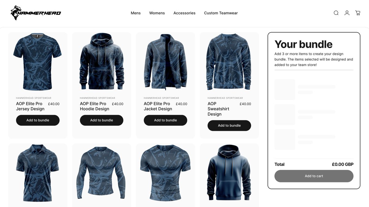 Looking to get started with your own team store? Esports, Football, Rugby we can facilitate any sport.

Check out our new build a bundle feature, allowing you to create your own store bundle below! 

Alternatively, you can browse and purchase our pre set packages!