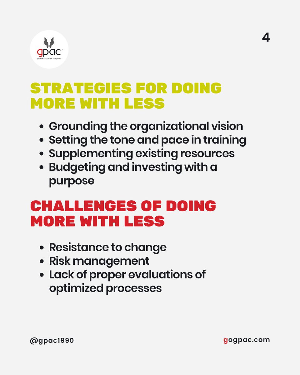 gpac (@gogpac) on Twitter photo “Doing more with less” isn’t about cutting corners — it’s about working smarter, optimizing resources, and finding better ways to succeed. In today’s business world, efficiency is everything.
Read this and more articles at gogpac.com/knowledge-cent… “Doing more with less” isn’t about cutting corners — it’s about working smarter, optimizing resources, and finding better ways to succeed. In today’s business world, efficiency is everything.
Read this and more articles at gogpac.com/knowledge-cent…