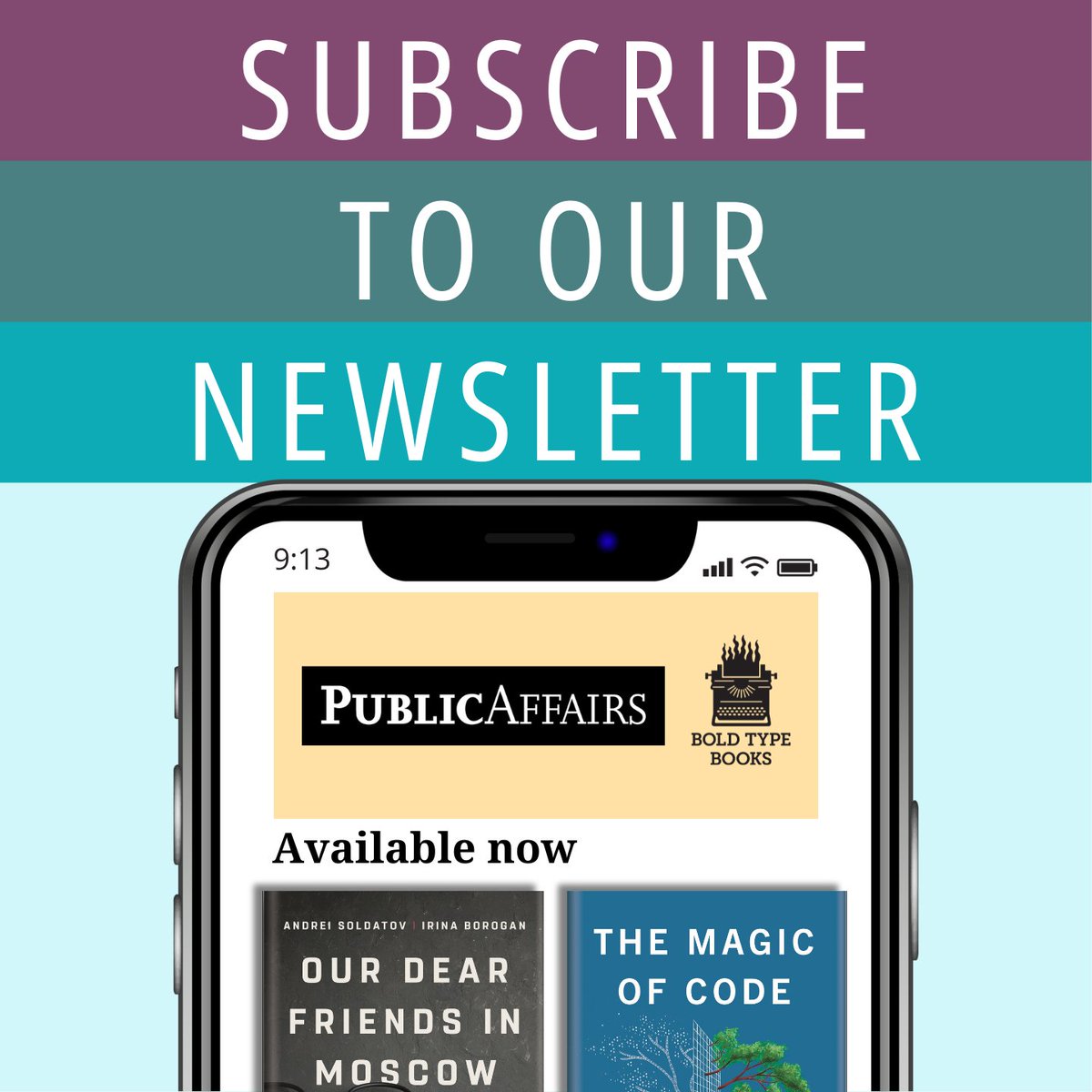 Get 20% off your next order when you sign up for our newsletter at boldtypebooks.com