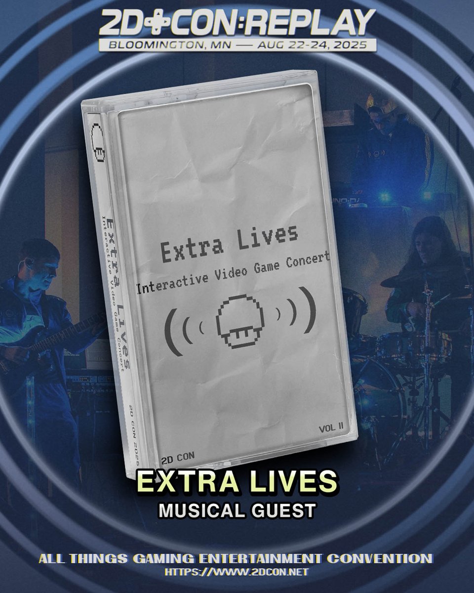 🎉 2D Con Prime 2025 Guest Announcement! 🎉  

Choose your own adventure with Extra Lives! The world's first full audience RPG set to a live band! A full narrated choose-your-own-adventure game where you are the main character! Plunge into an exciting story with lights, music,