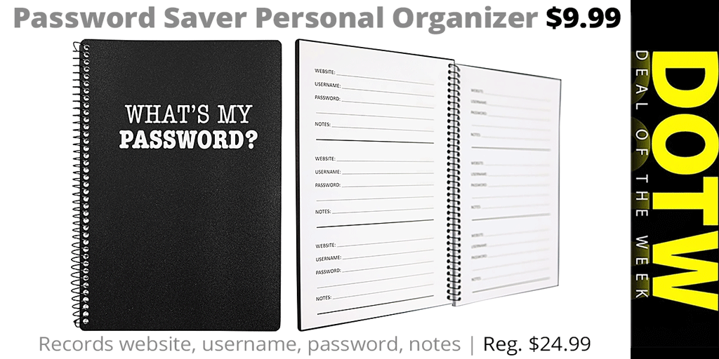 ConnectingPt's tweet image. Connecting Point's Deal of the Week (6/27/25): Password Saver Personal Organizer: reg. $24.99; Deal of the Week sale price: $9.99. Through 7/3/25 while supplies last. | tinyurl.com/ayebwzvd
.
#ConnectingPoint #DealOfTheWeek #MedfordOregon #RogueValley