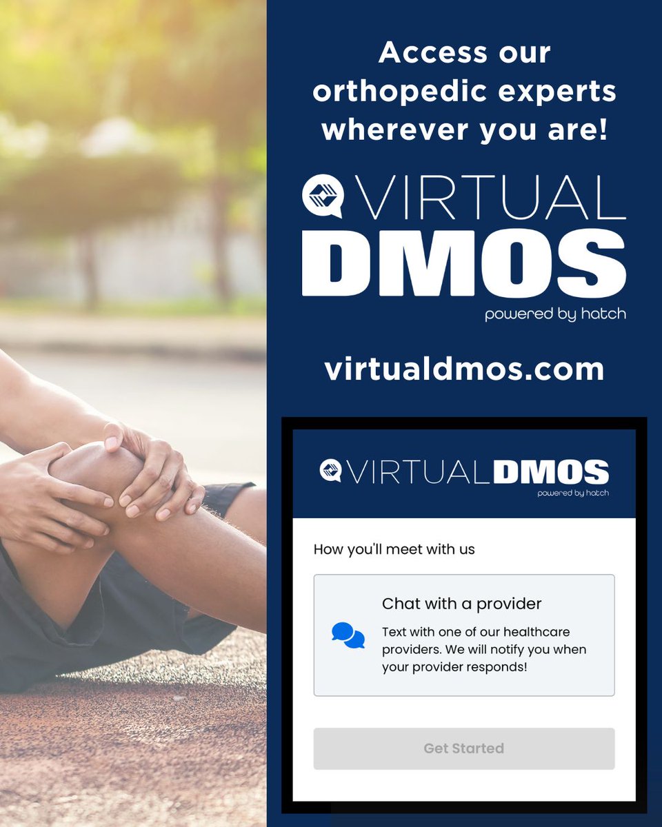 Visit virtualdmos.com to get started with your free online orthopedic consultation! Call, text or video chat with a local expert, who will help get you started on your journey to living pain-free. #herewhenyouneedus #orthopedics #virtualdmos