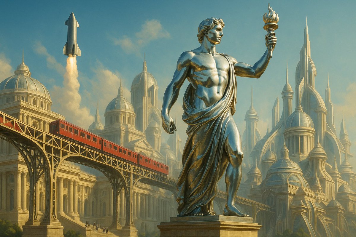 A lot of people ask us why we dream of building a Prometheus statue at Starbase.

It would be so strong for the Myth of Progress that, in the city where the most magic happens, Greco-Roman architecture would emerge...