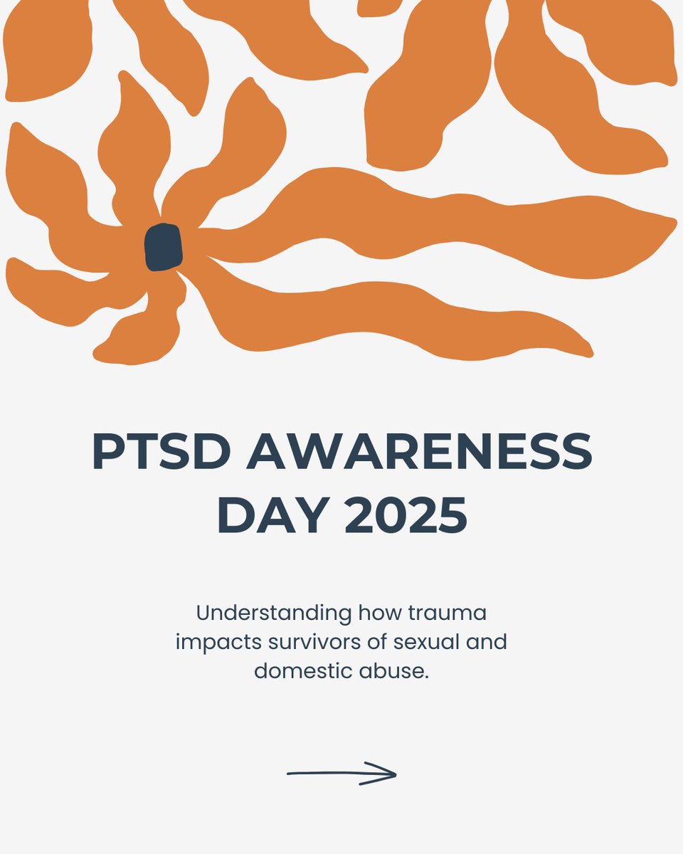 Rothacs38's tweet image. It's PTSD Awareness Day! PTSD is a common, natural response to trauma- including sexual and domestic abuse. For survivors, the impact of trauma can linger long after the event is over. You aren't alone, and free support is available.