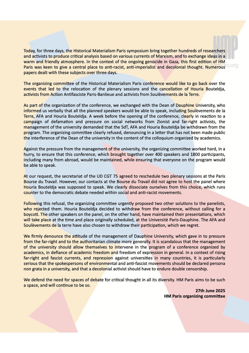 Historical Materialism Paris (@hmparis2025) on Twitter photo 