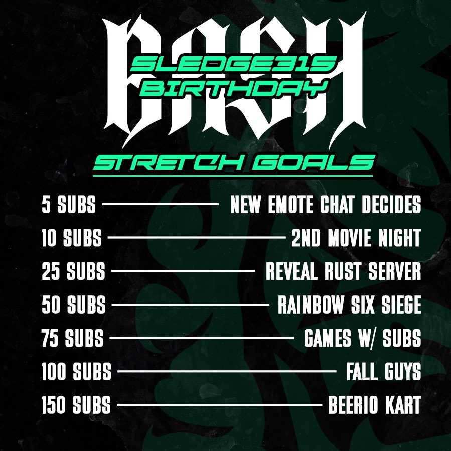 Birthday stream PULL UP!!! 
Twitch.tv/Sledge315