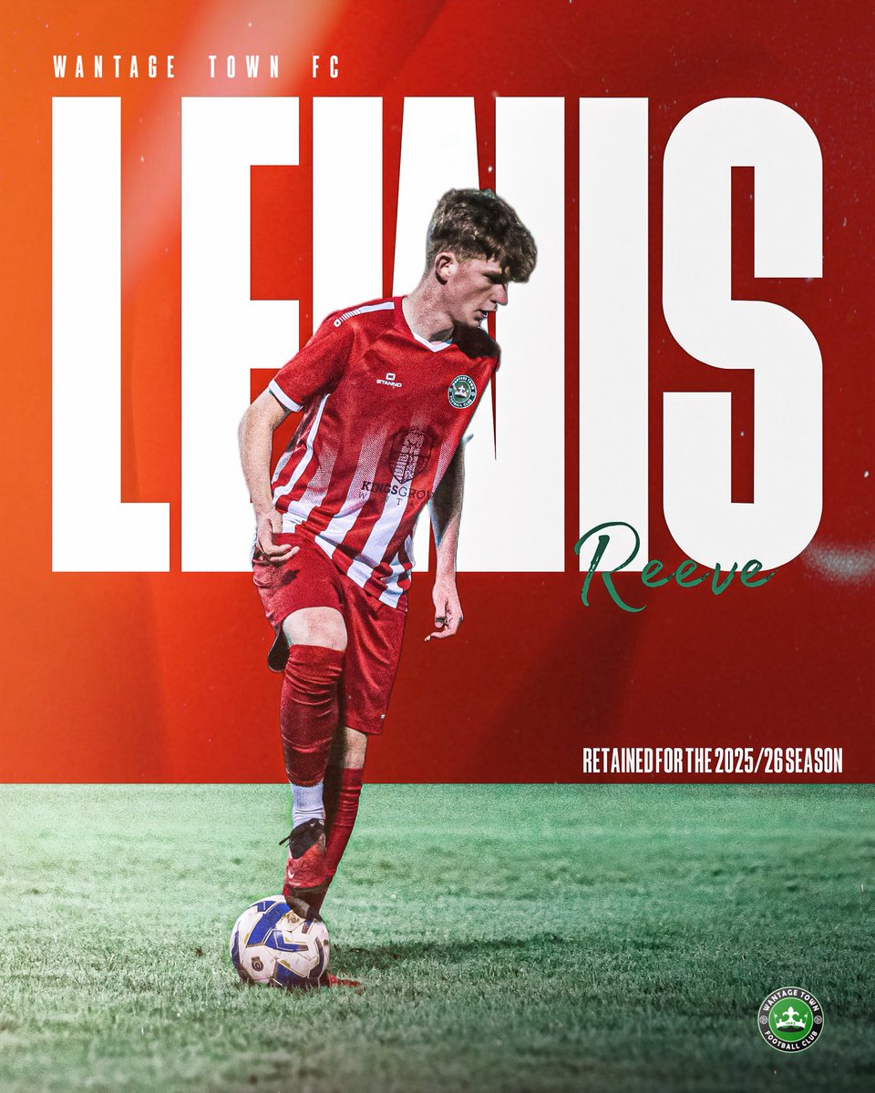 WantageTownFC's tweet photo. We are delighted to announce Lewis Reeve has committed to the Fred’s for next season!

Lewis was a key part of the starting 11 at the start of the season before injury took its toll after the Christmas period. Another massive signing for us in the lead up to the coming season. https://t.co/GKNg2twJTX
