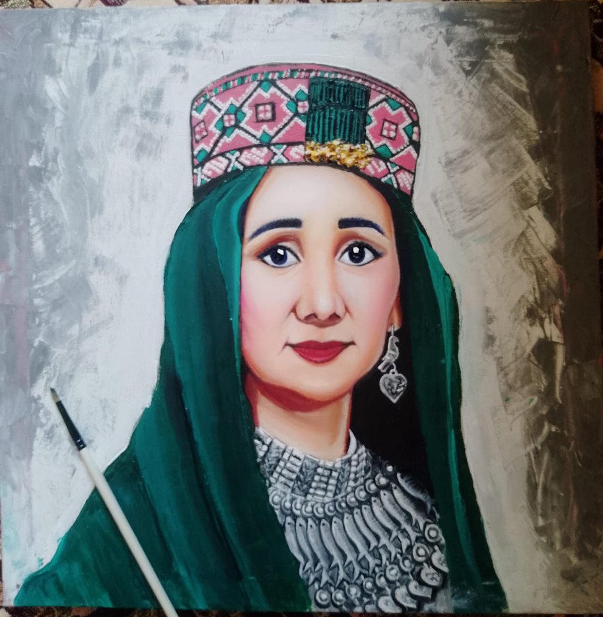 A young talented Hazara artist, Shagofa, made my oil paint portrait as the most precious girft ever . I am so grateful for this gesture of love and gratitude from my people who acknowledge my services for Hazara Culture promotion. Lots of love Shagofa jan.