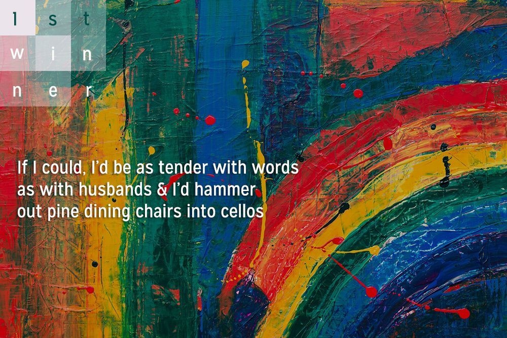 PalettePoetry's tweet image. Gordon Taylor is the winner of our 2025 Queer Poetry Prize for his brilliant poem "The Poem Formerly Known as the Poem Formerly Known as Stupid"
"If I could, I’d be as tender with words / as with husbands & I’d hammer / out pine dining chairs into cellos"
buff.ly/HZoXQzD