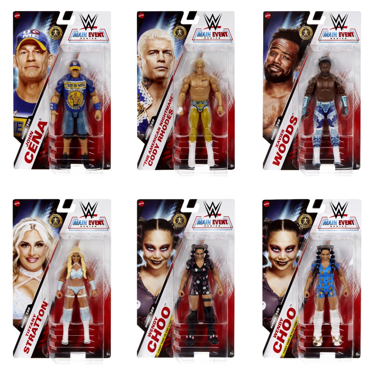 New images of <a href="/Mattel/">MATTEL</a>'s WWE Main Event Series 159!

<a href="/JohnCena/">John Cena</a>
<a href="/CodyRhodes/">Cody Rhodes</a>
Xavier Woods (<a href="/AustinCreedWins/">Austin Creed</a>)
<a href="/tiffstrattonwwe/">Tiffany Stratton</a>
<a href="/therealestwendy/">Wendy Choo</a> (features chase variant)

Available this fall!
Pre-order coming soon to <a href="/RingsideC/">Ringside Collectibles</a> on WrestlingFigures.com!

#WWEEliteSquad