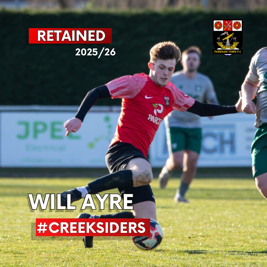 𝙍𝙀𝙏𝘼𝙄𝙉𝙀𝘿 ✍️ 

Will Ayre the fresh prince of Cams Alders signs on for the 25/26 season! 

#Creeksiders ❤️🖤