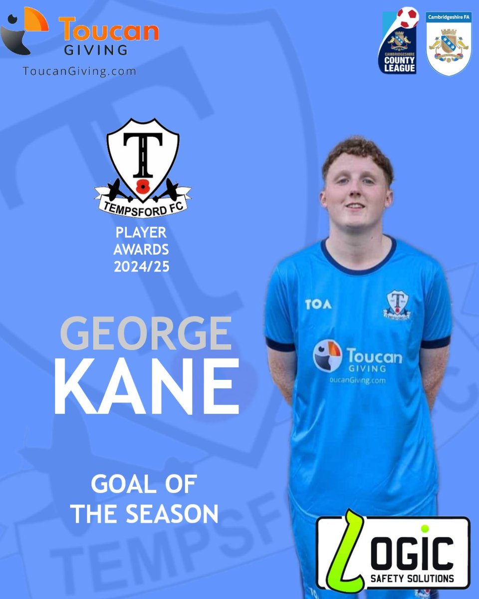 🚀 Goal of the Season
Congrats to George Kane for winning Tempsford FC’s 24/25 Goal of the Season!

His long-range thunderbolt vs Cambridge Ambassadors Reserves was simply unstoppable 💥👏

#TempsfordFC #GoalOfTheSeason #KaneCannon #UpTheFord 💙