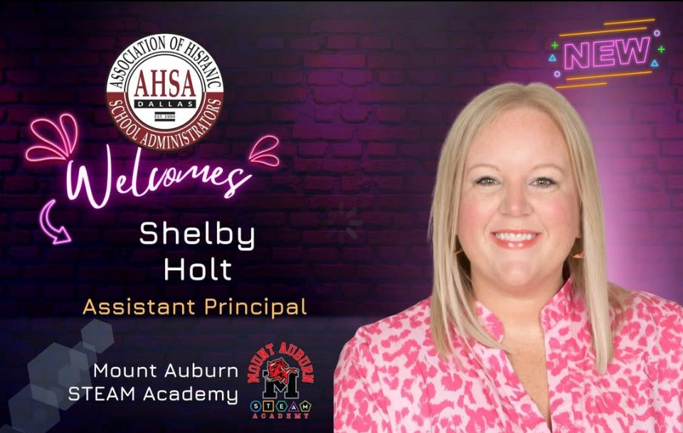 Welcome to AHSA, Shelby Holt, assistant principal at Mount Auburn STEAM Academy! We are excited to have you network with us on your leadership journey. It's full charge ahead with the Mustangs! #goaldigging #shesready