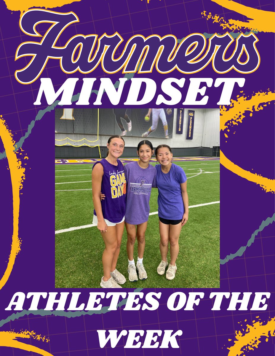 This weeks Athletes of the Week! Faith Lair, Star Rojas, and Rileigh Blankenship. The word of the week was MINDSET! We talked about not only training your body, but also training your mind. We are officially done with our first month of summer workouts! #GBE
