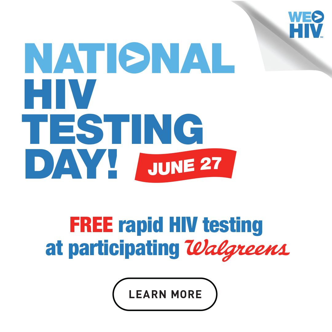 CHIPTS's tweet image. Today is #HIVTestingDay! @KFF and Walgreens are partnering with 415 health departments and community organizations to produce the largest-ever National HIV Testing Day activation at 575 stores today. Find free testing near you: bit.ly/4jK9vPI