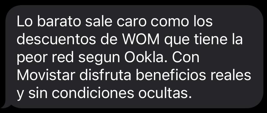 joeariasc's tweet photo. @womcolombia es verdad lo que dice este SMS de @MovistarCo 🤔 https://t.co/2chVRzro34