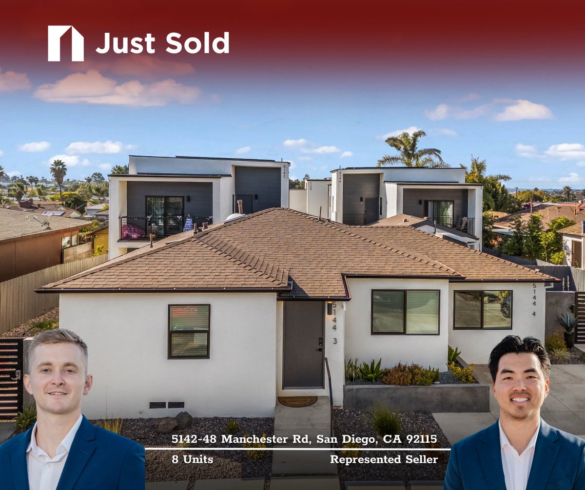 jasonjosephlee's tweet image. JUST SOLD | 8-Unit New Construction Near SDSU

We’re proud to announce the sale of this newly built 8-unit multifamily property located just minutes from San Diego State University.

📍 Prime Location
Strategically positioned near SDSU with strong rental demand from students,…