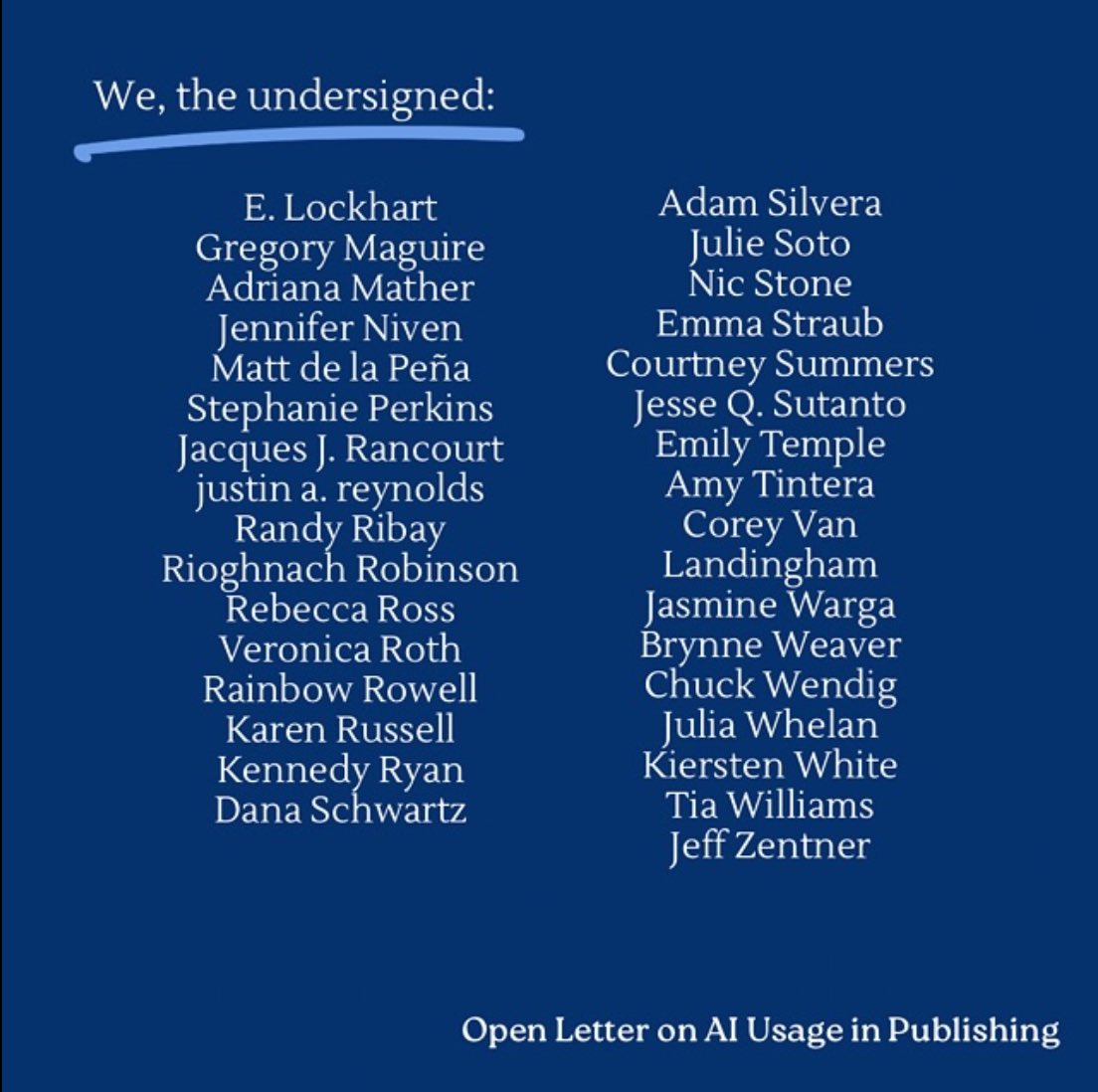 rwestonliterary's tweet image. Thanks to those who crafted and signed. I’m with you. #writingcommunity #books