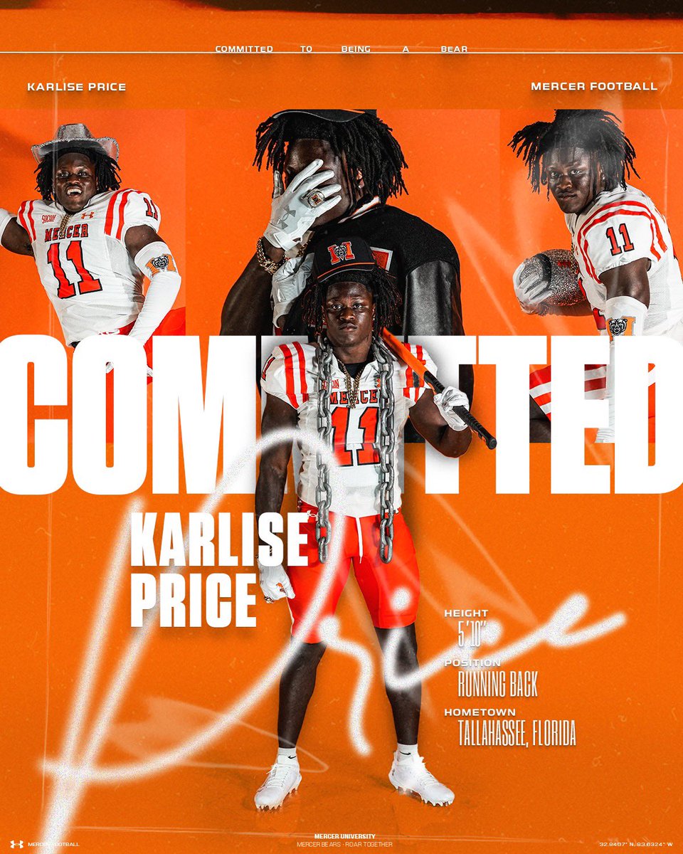 KarliseโflashโPrice (@karliseprice) on Twitter photo EXTREMELY BLESSED to say i have committed to THE MERCER UNIVERSITY #AGTGโ๏ธ <a href="/MercerFootball/">Mercer Football</a> EXTREMELY BLESSED to say i have committed to THE MERCER UNIVERSITY #AGTGโ๏ธ <a href="/MercerFootball/">Mercer Football</a>