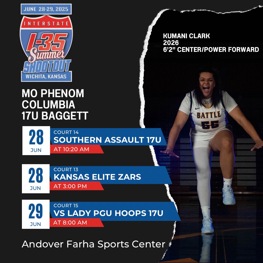 KuClark3's tweet image. Ready for a great weekend of basketball at the @I35Showcase_GBB with my @MissouriPhenom fam! See you there! @dbaggs3 @greglogs @chaunpd @GbbBattle