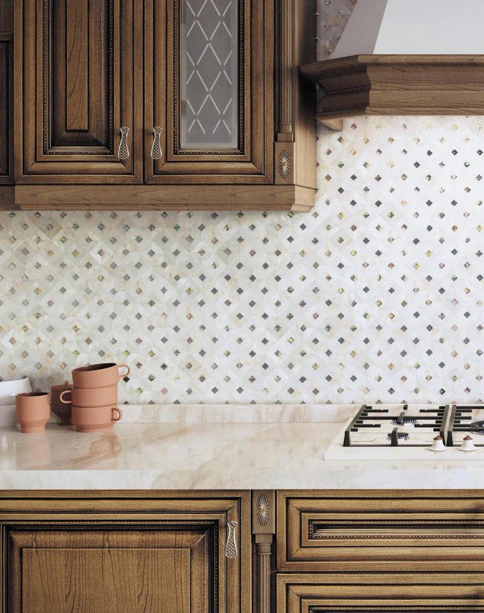 I’ve been hypnotized by mother of pearl mosaic tiles.