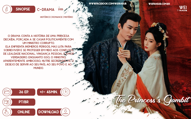 WeiFansub's tweet photo. #LANÇAMENTO | THE PRINCESS’S GAMBIT
Bora embarcar em mais um drama com muita intriga política e um enemies to lovers de milhões?? 🤌 Começamos o drama conhecendo a Princesa Tao Hua tentando desesperadamente fugir do palácio com seu irmãozinho, o herdeiro do trono, pra proteger https://t.co/uHDy6xvwgw