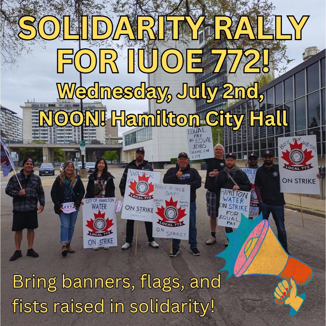 @IUOE772 <a href="/hamiltonlabour/">HDLC</a> <a href="/AcornHamilton/">HamiltonACORN</a> Join workers as they demand better treatment and a decent contract from <a href="/cityofhamilton/">City of Hamilton</a>