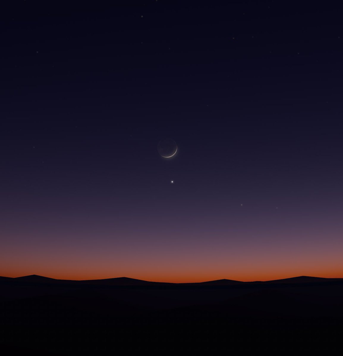 La Luna y Mercurio hoy en el cielo. ✨