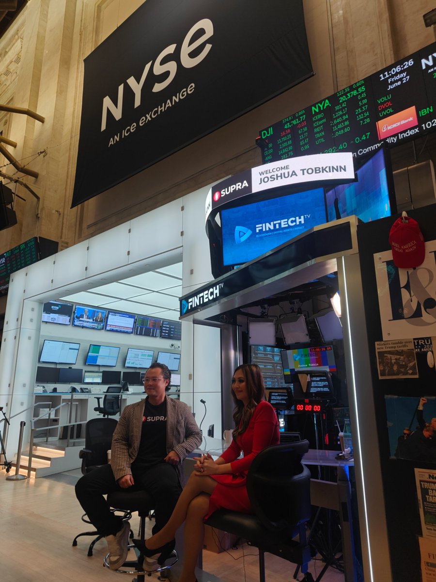 At the NYSE with @fintechTVglobal, <a href="/JoshuaTobkin/">Joshua Tobkin (SUPRA)</a> breaks down how AutoFi turns system-level automation into real revenue flow.

DeFi is a natural evolution of finance, AutoFi is its final form.

Supra is providing the foundations for this change to take place.