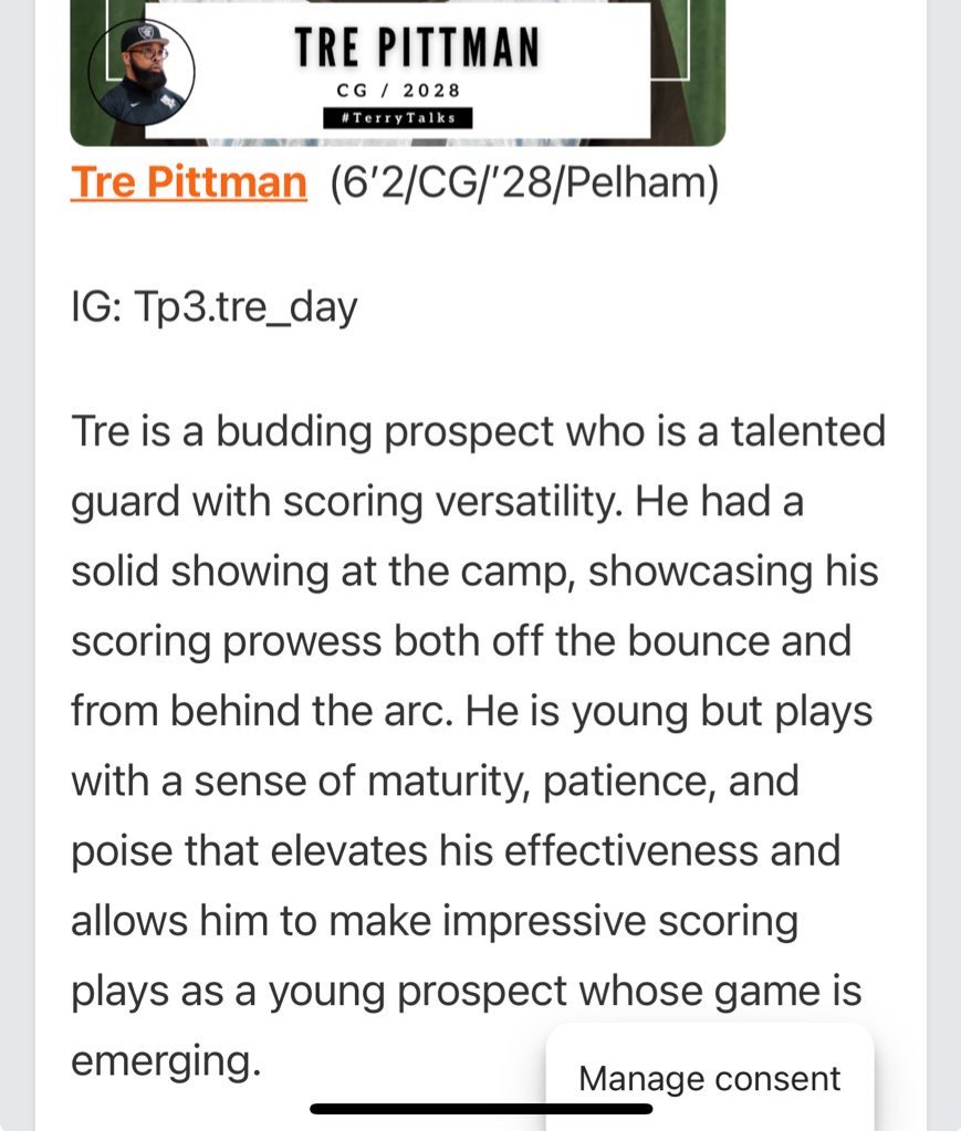 Tre Pittman (@trepittman2028) on Twitter photo Always appreciate the feedback and support from <a href="/TDrakeBasktball/">Terry Drake</a> and <a href="/PrepHoopsAL/">Prep Hoops Alabama</a>. Always looking to grow my game. Looking forward to seeing what the rest of the summer brings.
<a href="/coachd3132/">Greg Dickinson</a> <a href="/CoachGilmer17/">Will Gilmer</a> @WilardZack <a href="/AlabamaFusion/">Alabama Fusion</a> <a href="/Fusion2028EYBL/">Alabama Fusion 15U</a> <a href="/HoopSeenAL/">HoopSeen Alabama</a> Always appreciate the feedback and support from <a href="/TDrakeBasktball/">Terry Drake</a> and <a href="/PrepHoopsAL/">Prep Hoops Alabama</a>. Always looking to grow my game. Looking forward to seeing what the rest of the summer brings.
<a href="/coachd3132/">Greg Dickinson</a> <a href="/CoachGilmer17/">Will Gilmer</a> @WilardZack <a href="/AlabamaFusion/">Alabama Fusion</a> <a href="/Fusion2028EYBL/">Alabama Fusion 15U</a> <a href="/HoopSeenAL/">HoopSeen Alabama</a>