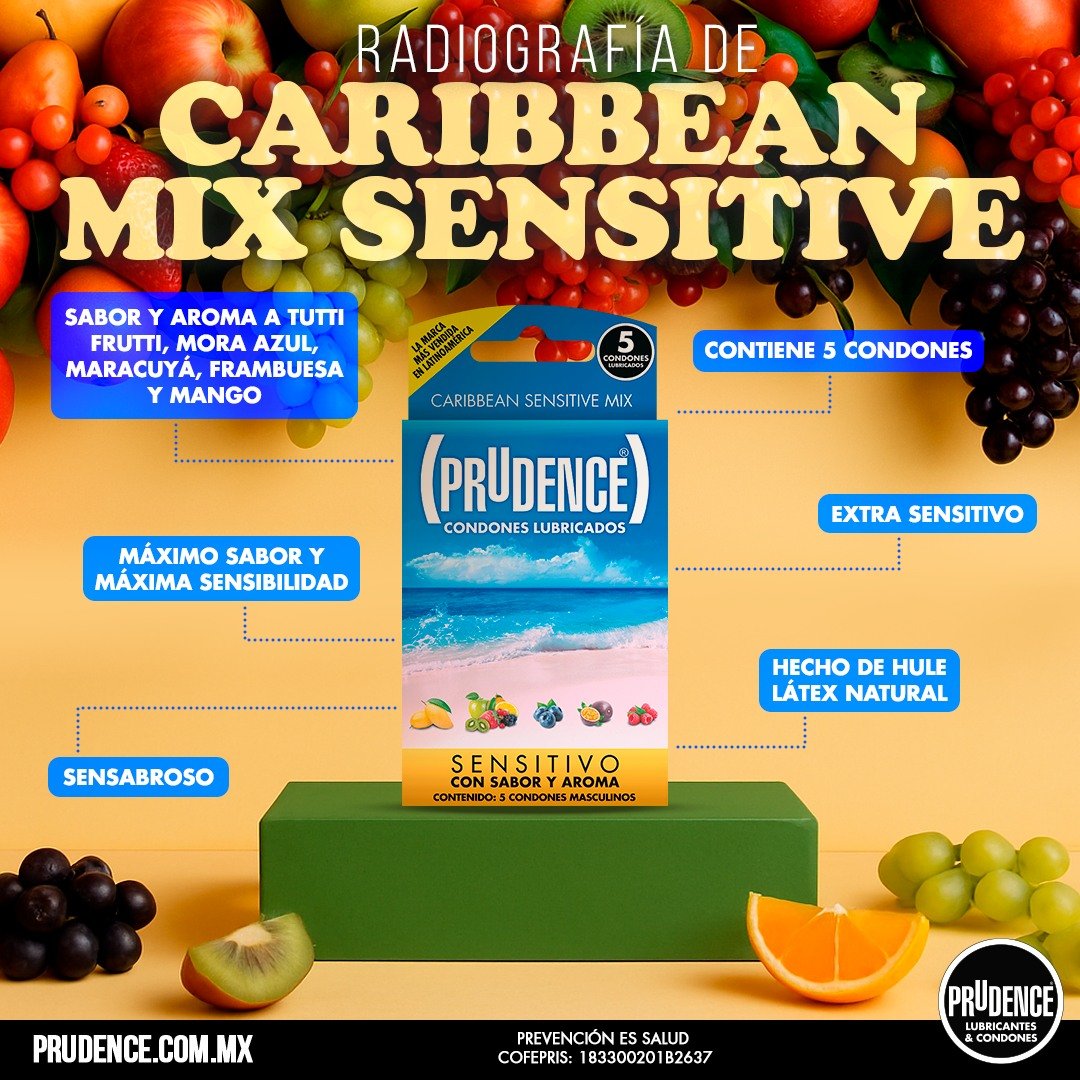 Creamos un producto tan rico por sus sabores y tan sensitivo por su material, que la única elección que tuvimos fue crear una nueva categoría: #Sensabroso.

Encuentra Prudence Caribbean Sensitivo en Oxxo y mi Tienda Online: bit.ly/CaribbeanSensi…