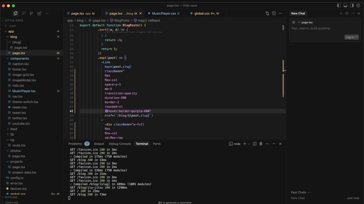 myzykyn's tweet image. Day 11 of 100 ✨

welcome to the fam, @cursor_ai 👋🏽. I&apos;ve started implementing it into my workflow, and so far, I have to say I&apos;m loving it. I&apos;ve seen many reviews and comparisons, but for now, I&apos;ll start with this.

I will continue testing and I will tell you how it goes. 💻
