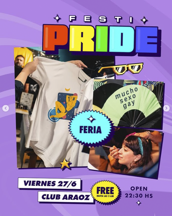 bboysonline (@bboysonline) on Twitter photo #HOY 🌈✨viernes 27/6 viví el FESTI PRIDE más increíble del año en Club Araoz 💥
🛍️ FERIA QUEER con arte, diseño, maquillaje y mucha onda
Forman parte de la feria:
<a href="/bboysonline/">bboysonline</a>
<a href="/brilla/">Amanda Brill</a>.ba
<a href="/yendo/">Yoshihiro ENDO</a>.accesorios
@plumah_ok
@gretamoods #HOY 🌈✨viernes 27/6 viví el FESTI PRIDE más increíble del año en Club Araoz 💥
🛍️ FERIA QUEER con arte, diseño, maquillaje y mucha onda
Forman parte de la feria:
<a href="/bboysonline/">bboysonline</a>
<a href="/brilla/">Amanda Brill</a>.ba
<a href="/yendo/">Yoshihiro ENDO</a>.accesorios
@plumah_ok
@gretamoods