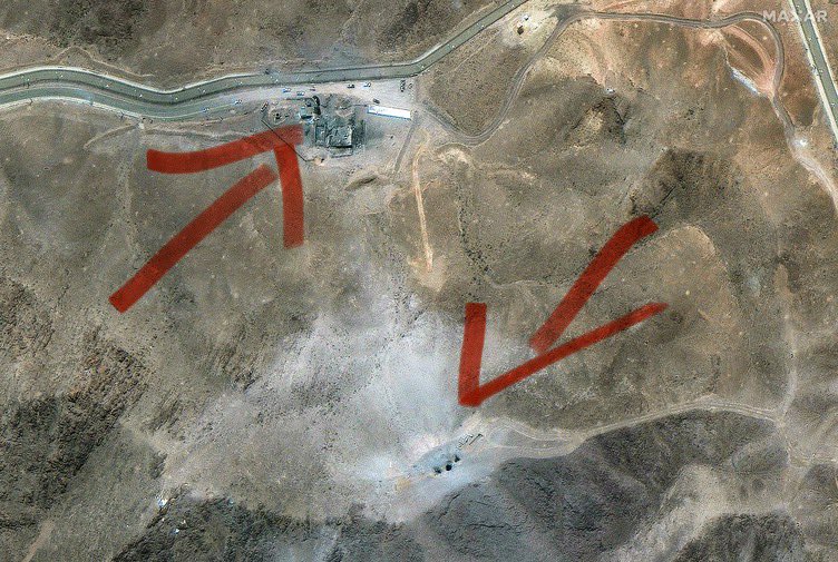 Catherine Herridge (@c__herridge) on Twitter photo NEW: Fordow satellite Images
Excavators , Bulldozers, Repair Underway
Via 📷 <a href="/Maxar/">Maxar Technologies</a> Collected June 27
Earth moving equipment (excavators and bulldozers) moving dirt near northern set of holes/craters on the top of ridge line
New access roads to both sets of airstrike holes are NEW: Fordow satellite Images
Excavators , Bulldozers, Repair Underway
Via 📷 <a href="/Maxar/">Maxar Technologies</a> Collected June 27
Earth moving equipment (excavators and bulldozers) moving dirt near northern set of holes/craters on the top of ridge line
New access roads to both sets of airstrike holes are