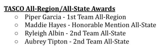 2025 TASCO All Region/State Awards