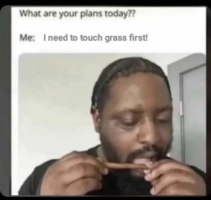 Chom_sky1's tweet photo. Touched a grass and it whispered it’s tired of me taking a break! @TopGrassClub
#TopGrassClub #TGRASS https://t.co/nWS79wJT6D