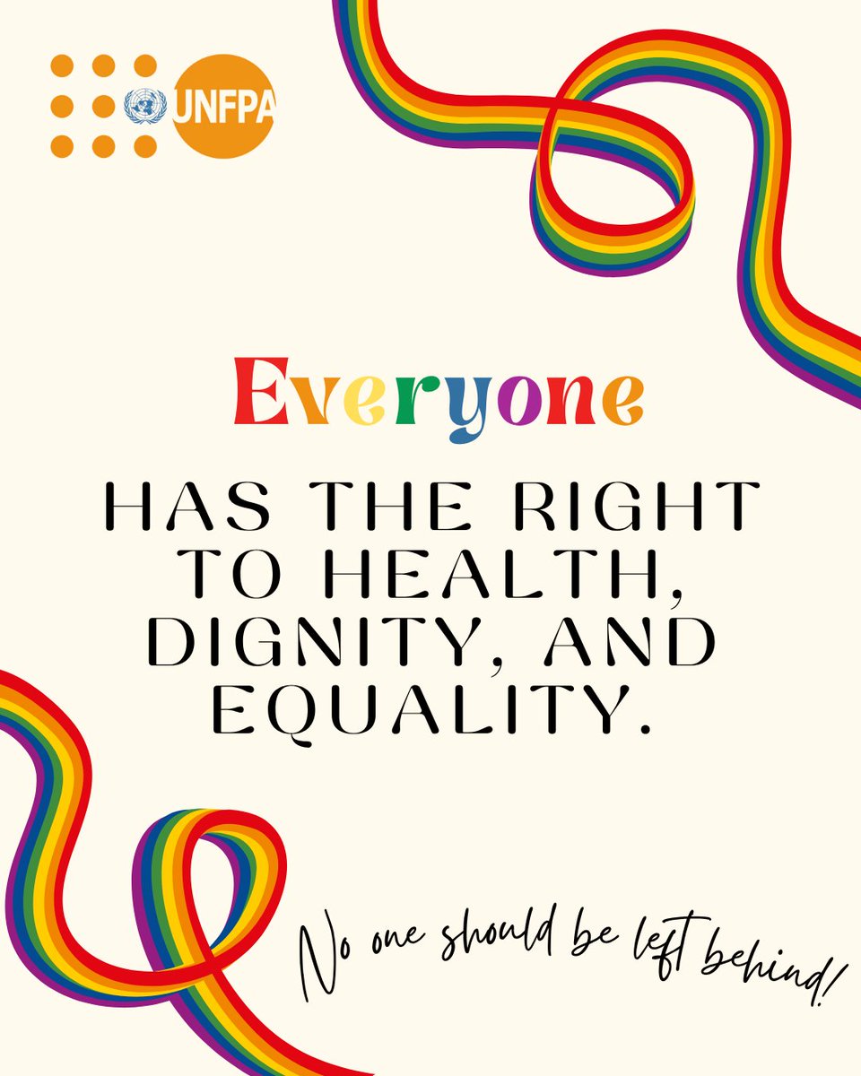 🌈 Everyone deserves health, dignity, and equality.

At UNFPA, we stand for inclusion, rights, and respect — for all.

Because no one should be left behind. 💛💙💚🧡❤️💜
#PrideMonth #HealthForAll #EqualityMatters #NoOneLeftBehind