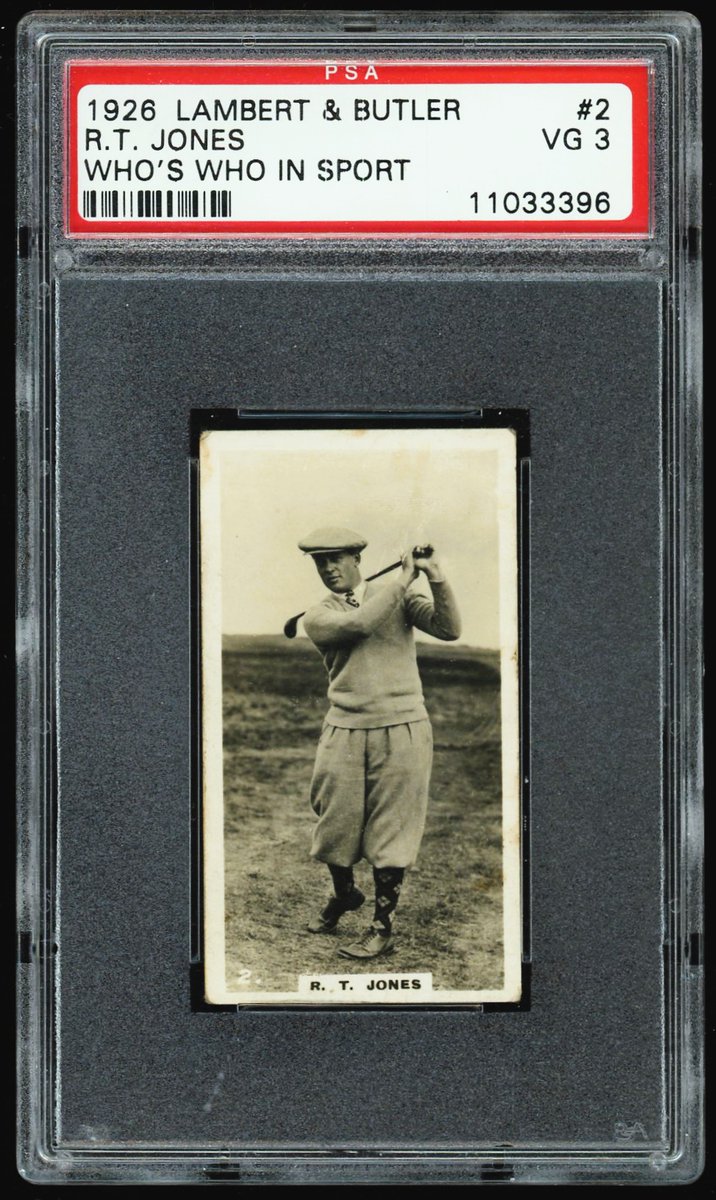 Bobby Jones is one of the most famous American golfers in history. But his rookie card is found overseas in the 1926 Lambert &amp; Butler 'Who's Who in Sport' set, a multi-sport series. As you might expect, Jones' card is the highlight of the complete set. Here's my example.